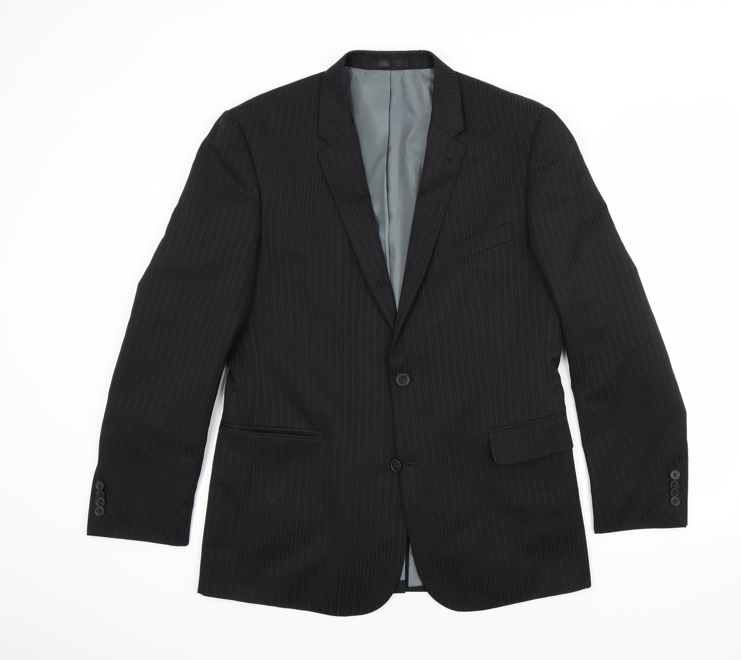 Taylor & Wright Mens Black Striped  Jacket Blazer Size 40
