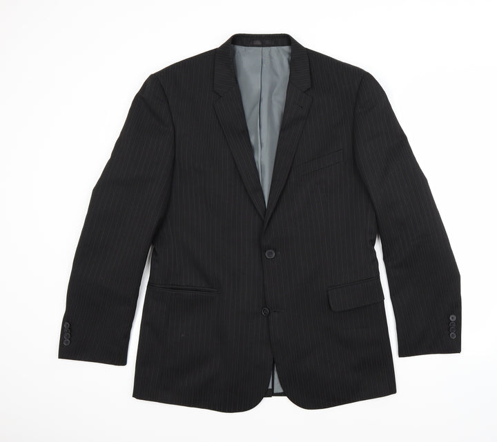 Taylor & Wright Mens Black Striped  Jacket Blazer Size 40