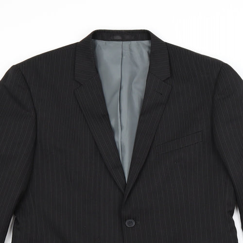 Taylor & Wright Mens Black Striped  Jacket Blazer Size 40