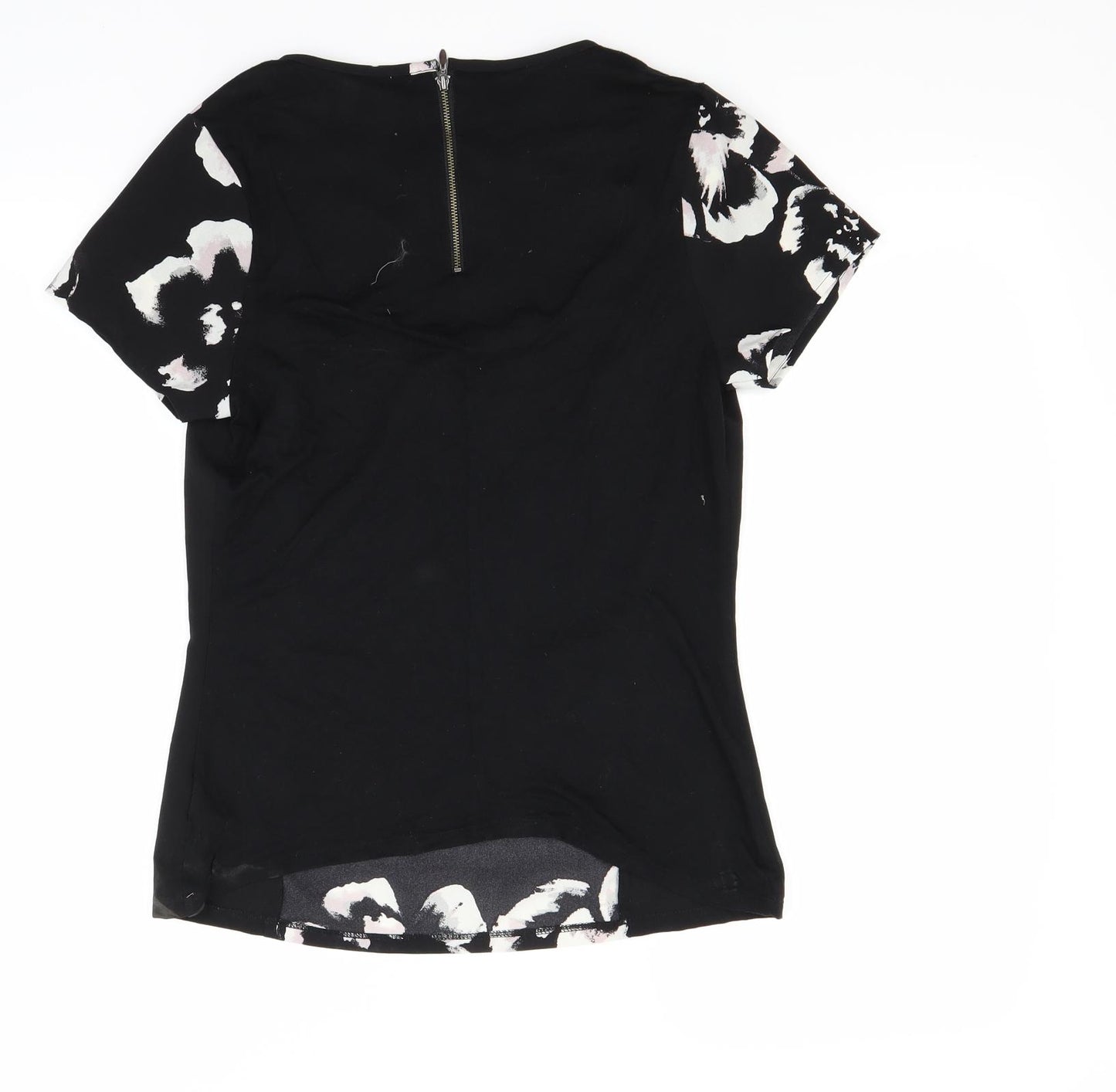 John Rocha Womens Black Floral  Basic Blouse Size 10