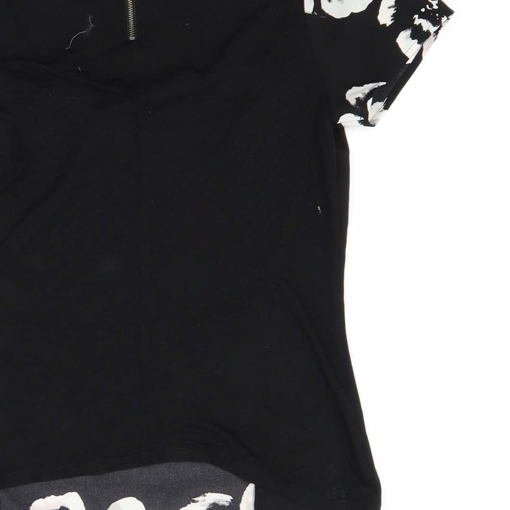 John Rocha Womens Black Floral  Basic Blouse Size 10