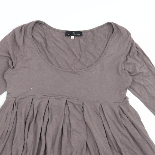 River Island Womens Grey   Basic Blouse Size 10