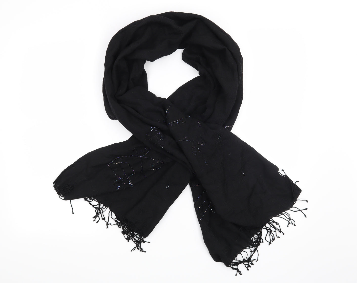 Frangi Womens Black Floral   Scarf