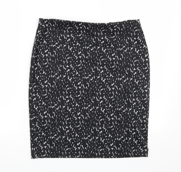 Marks and Spencer Womens Black Geometric Straight & Pencil Skirt Size 32 in