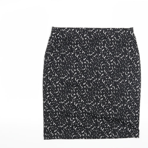 Marks and Spencer Womens Black Geometric  Straight & Pencil Skirt Size 32 in