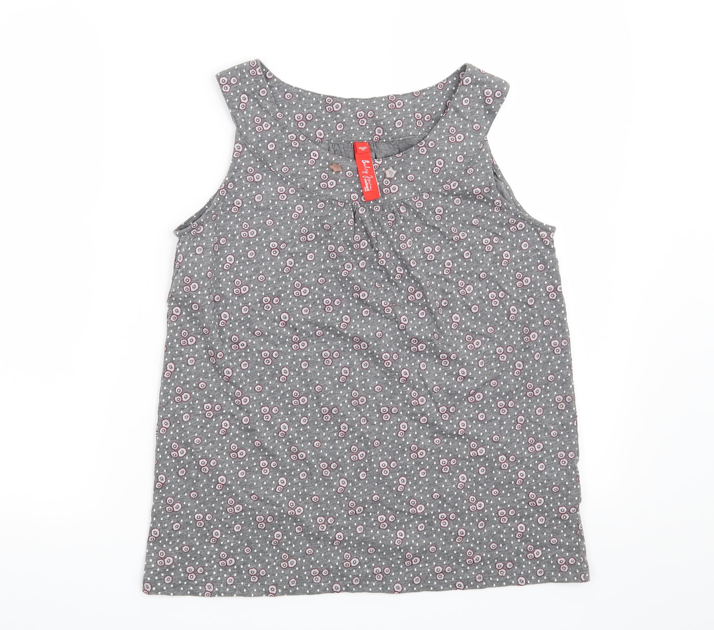 Baby Jane Womens Grey Floral  Basic Blouse Size 8