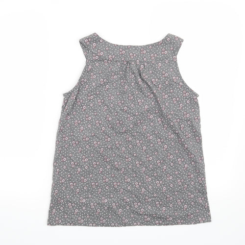 Baby Jane Womens Grey Floral  Basic Blouse Size 8