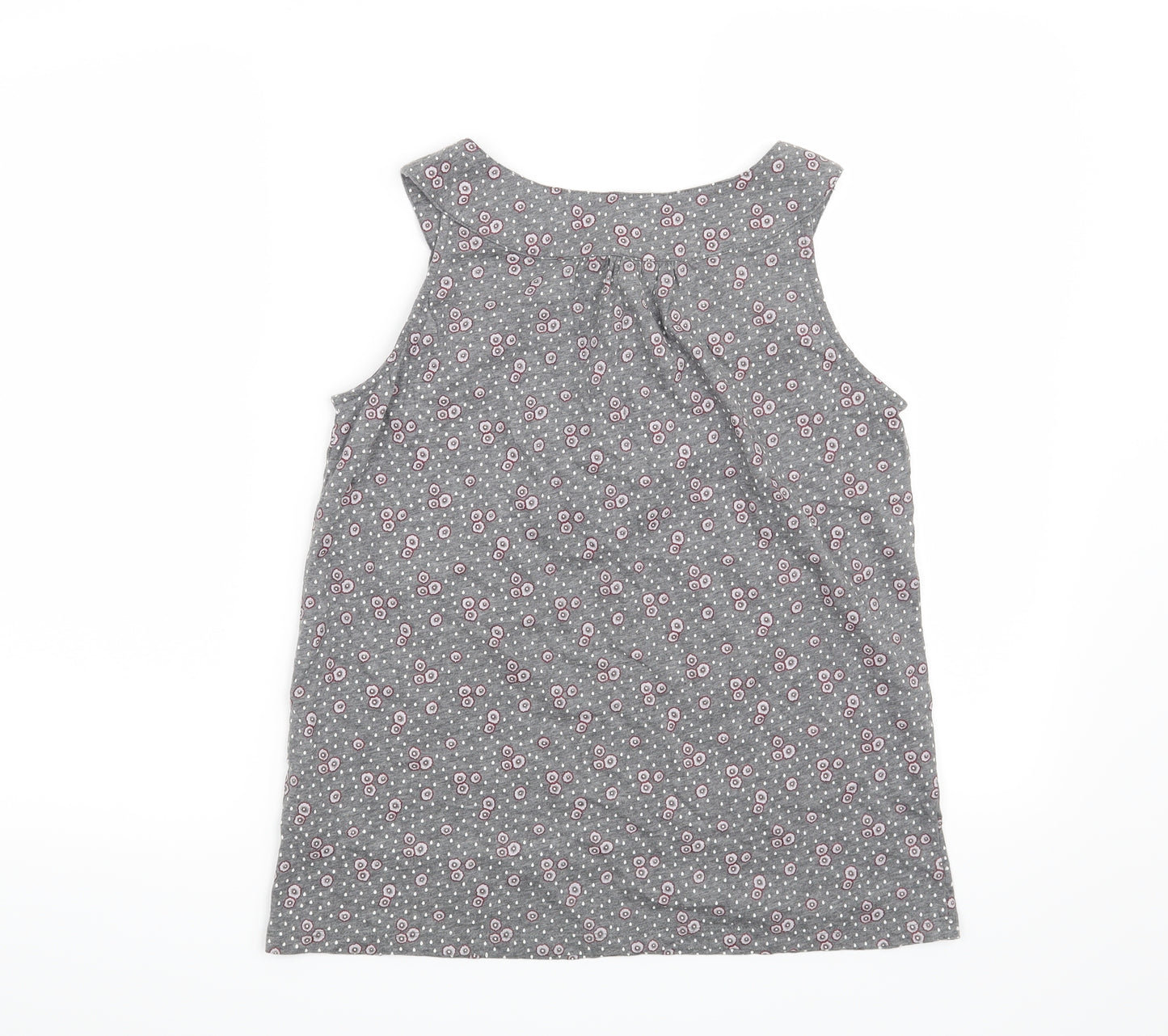 Baby Jane Womens Grey Floral  Basic Blouse Size 8