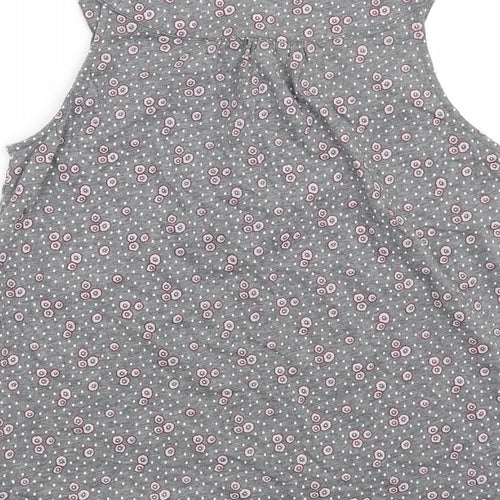 Baby Jane Womens Grey Floral  Basic Blouse Size 8