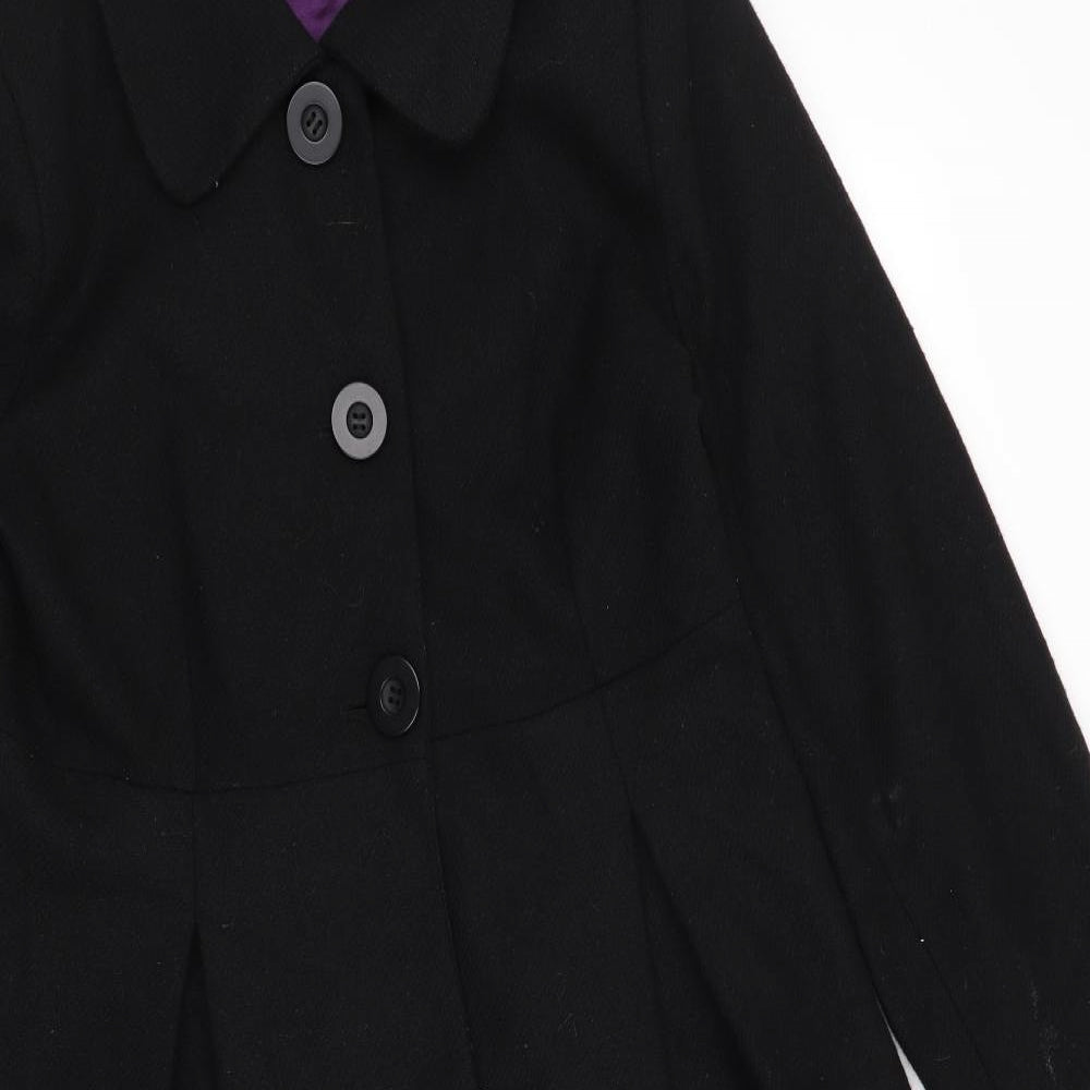 JoJo Maman Bébé Womens Black   Overcoat Coat Size 12