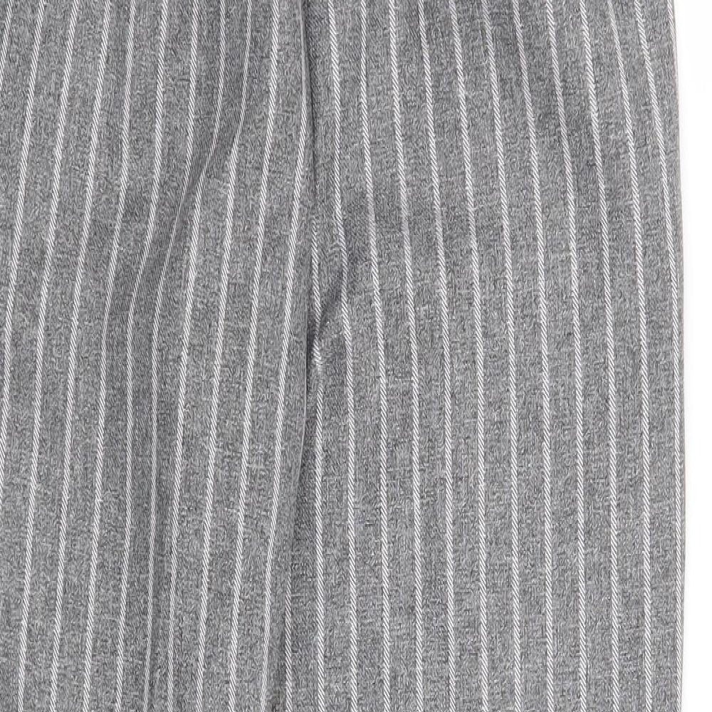 New Look Womens Grey Striped  Trousers  Size 8 L26 in