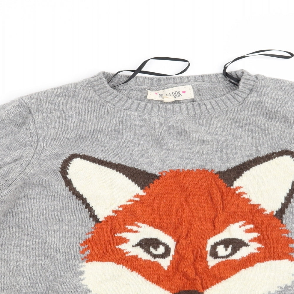New Look Womens Grey   Pullover Jumper Size 14  - Fox