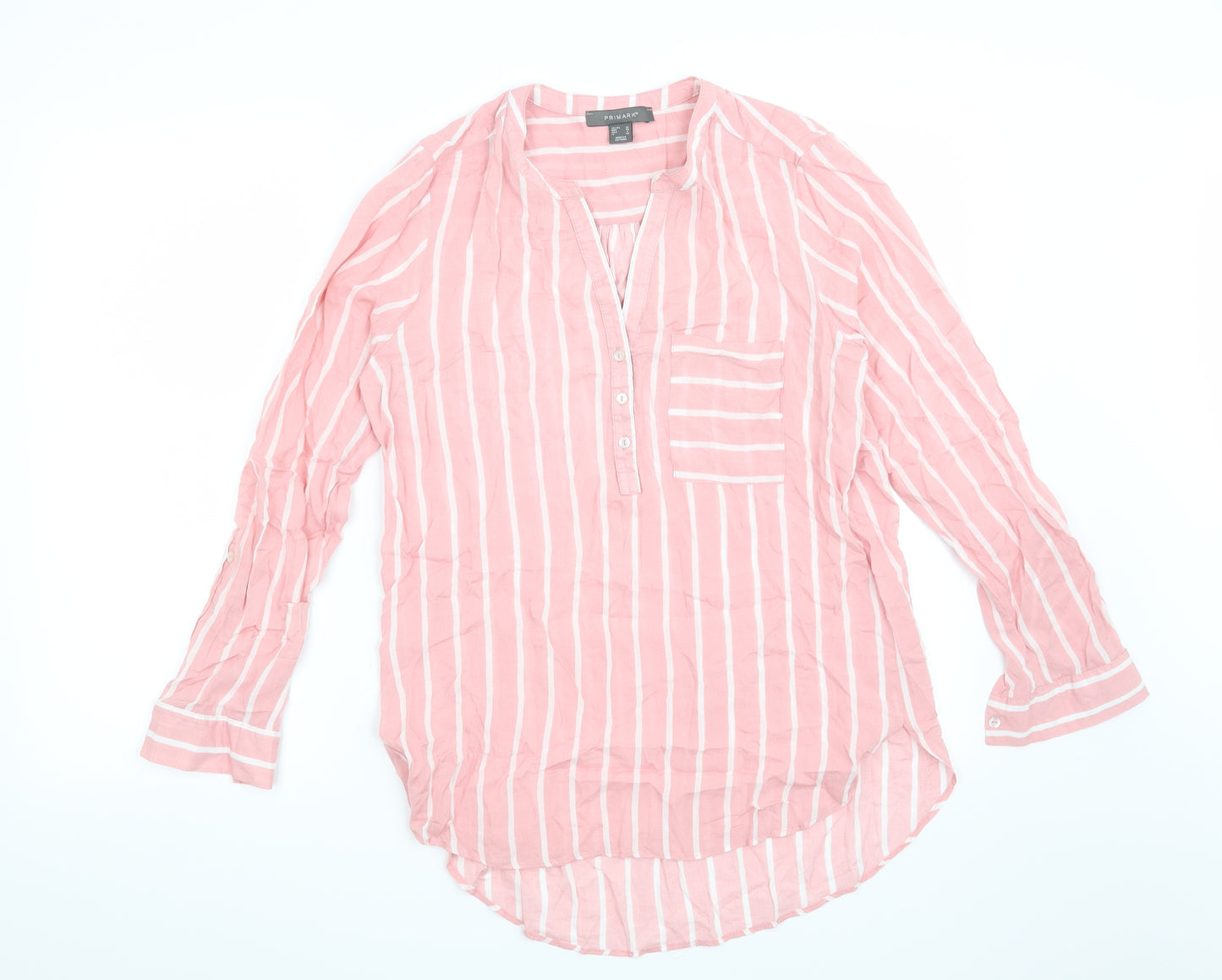Primark Womens Pink Striped  Basic Blouse Size 10