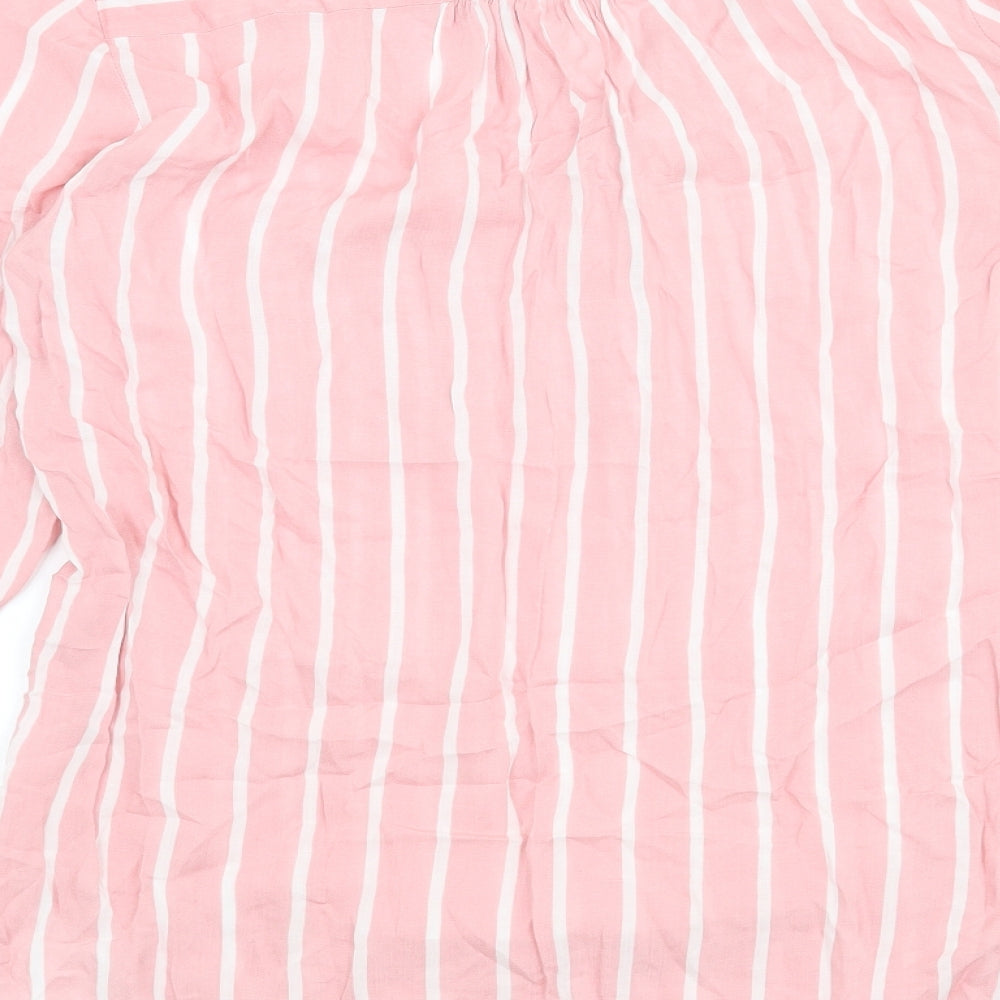 Primark Womens Pink Striped  Basic Blouse Size 10