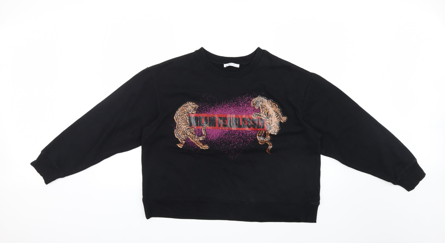 Zara Womens Black   Pullover Jumper Size 10  - Tiger