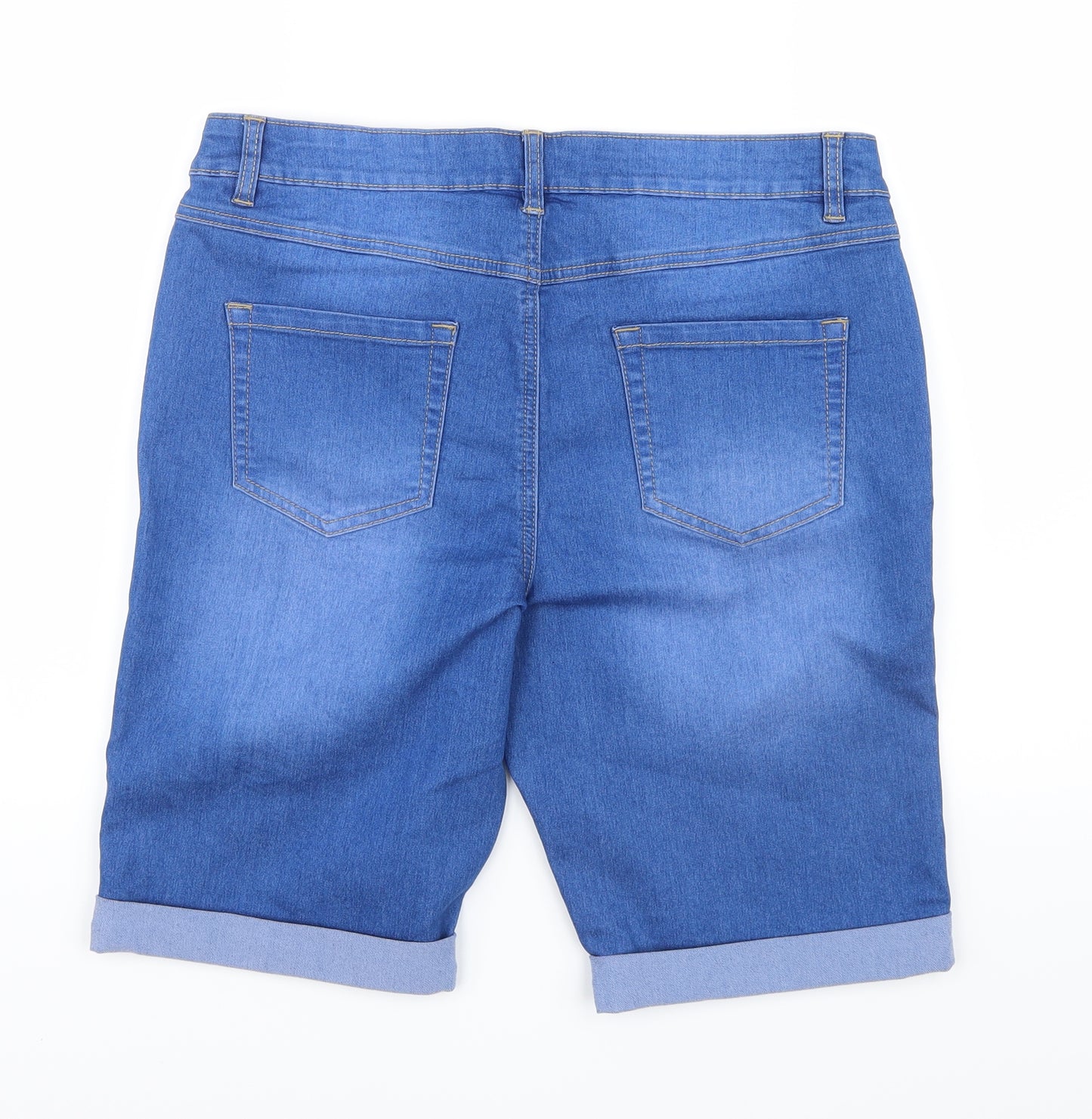 George  Womens Blue  Denim Bermuda Shorts Size 14 - Knee Short