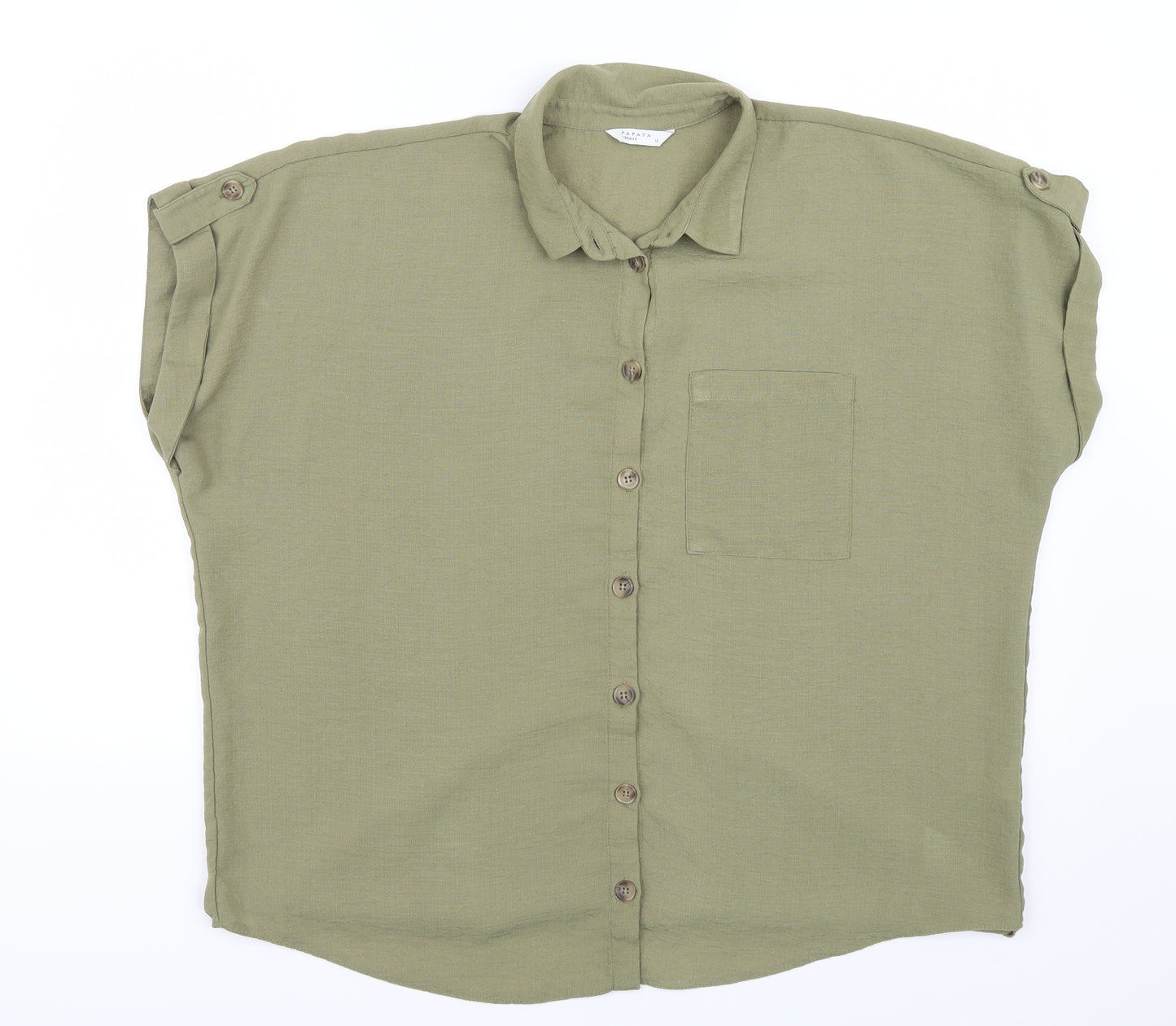 Papaya Womens Green   Basic T-Shirt Size 16