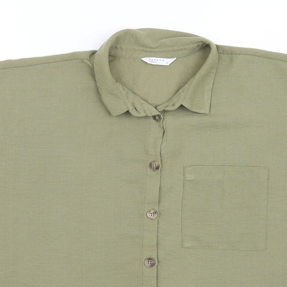Papaya Womens Green   Basic T-Shirt Size 16