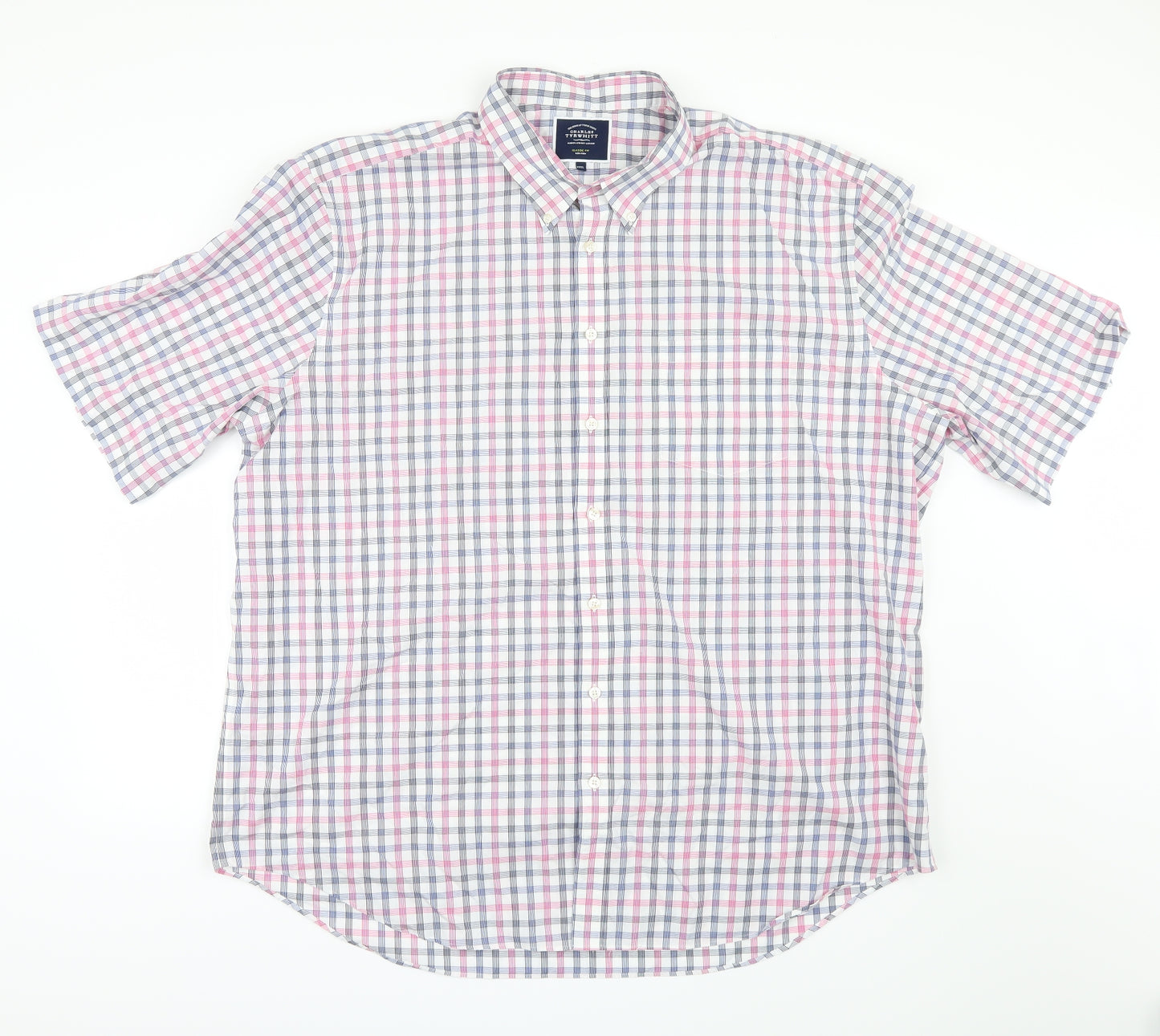 Charles Tyrwhitt Mens Blue Check   T-Shirt Size 3XL