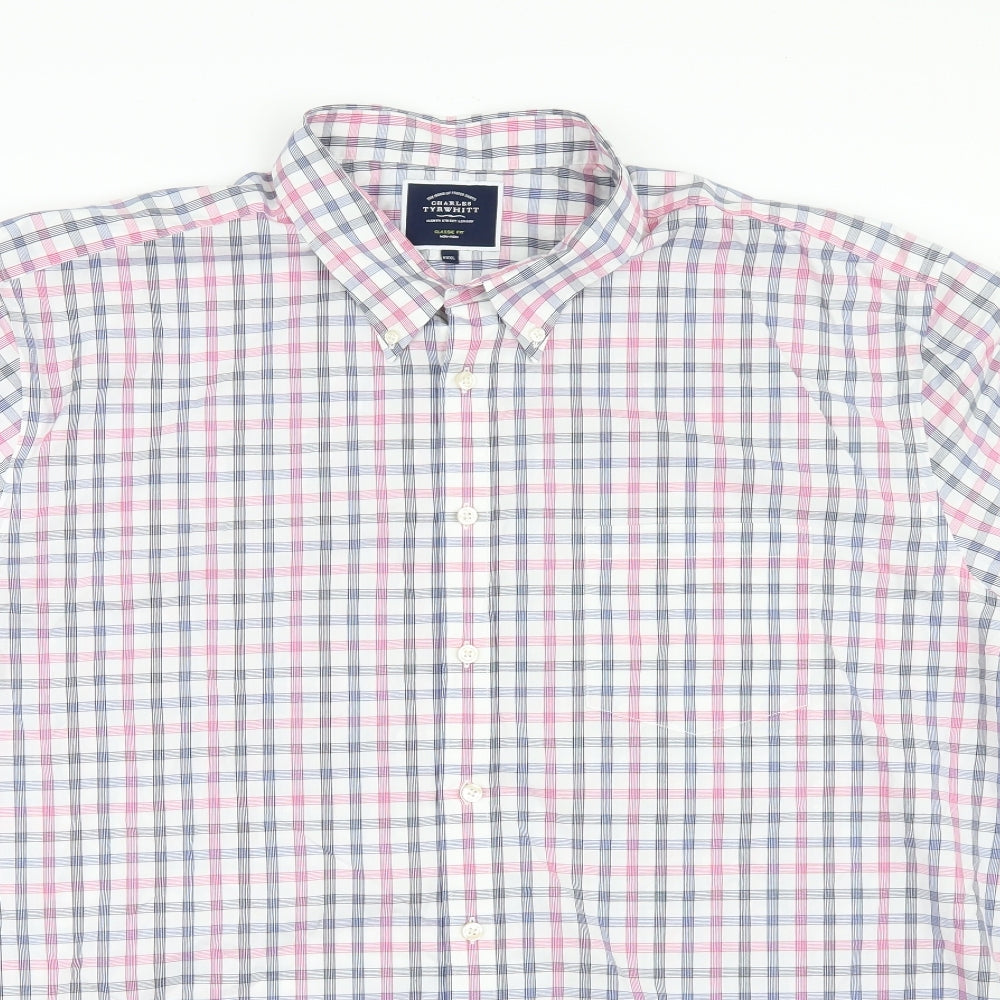 Charles Tyrwhitt Mens Blue Check   T-Shirt Size 3XL