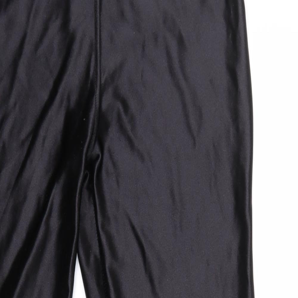 Preworn Womens Black  Satin Trousers  Size L L28 in
