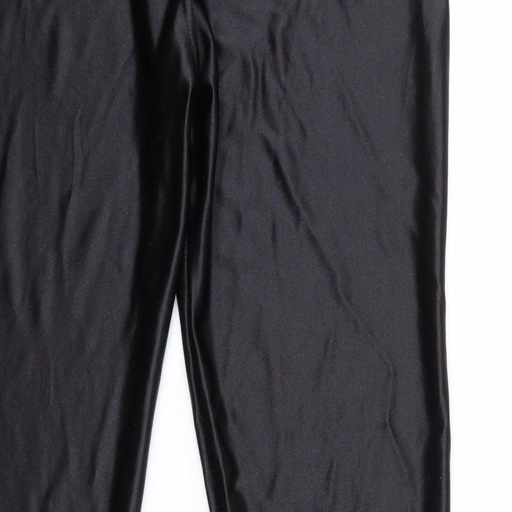 Preworn Womens Black  Satin Trousers  Size L L28 in