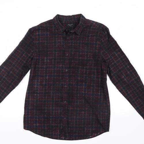 New Look Men Mens Blue Check   Button-Up Size L
