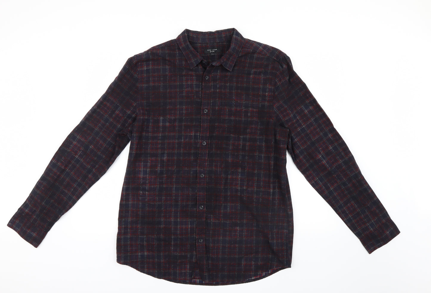 New Look Men Mens Blue Check   Button-Up Size L