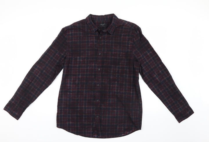 New Look Men Mens Blue Check   Button-Up Size L