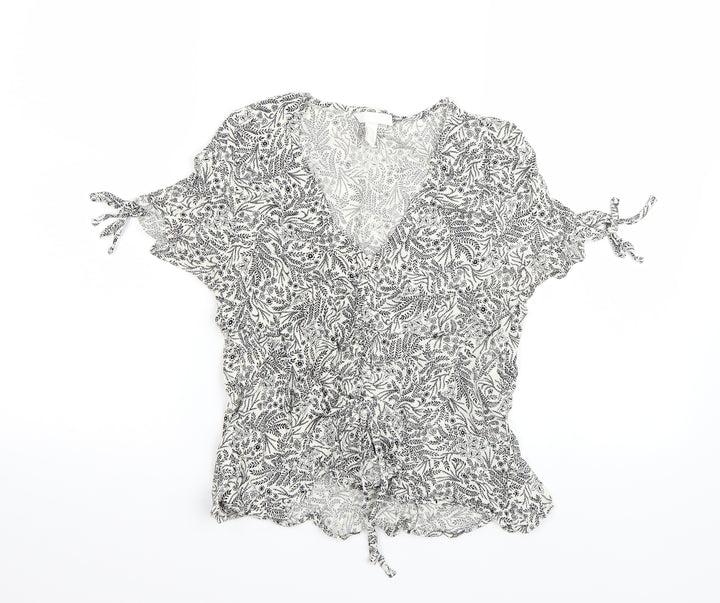 H&M Womens White   Basic T-Shirt Size 6