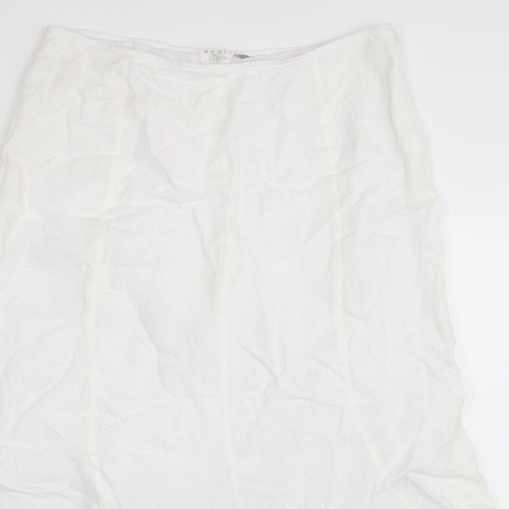 Preworn Womens White   A-Line Skirt Size 16