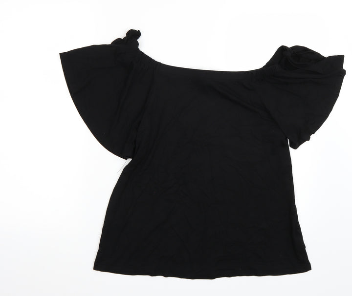 F&F Womens Black Basic T-Shirt Size 12