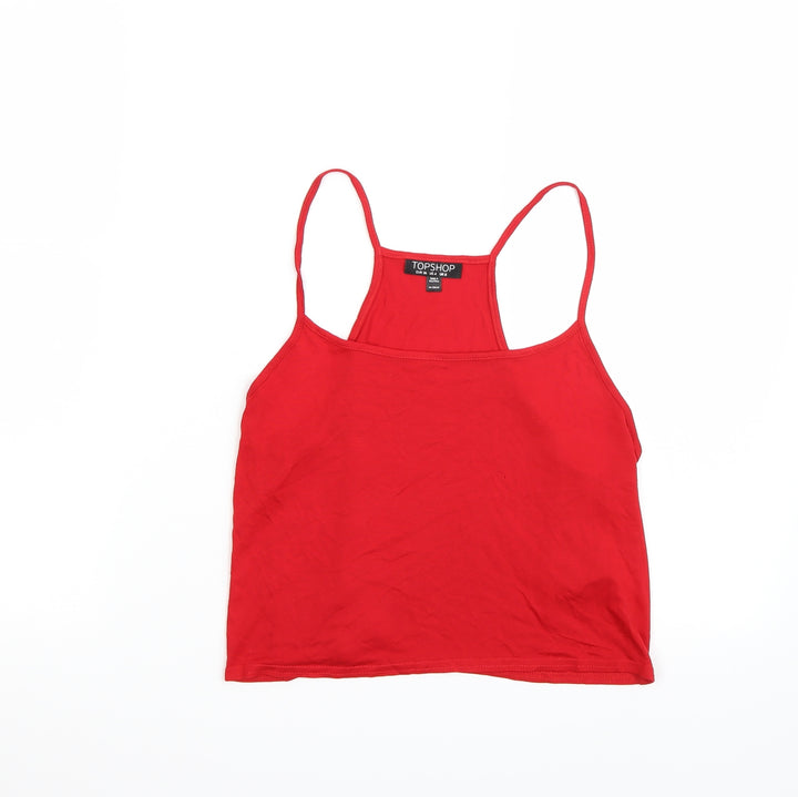 Topshop Womens Red Cropped Tank Size 8