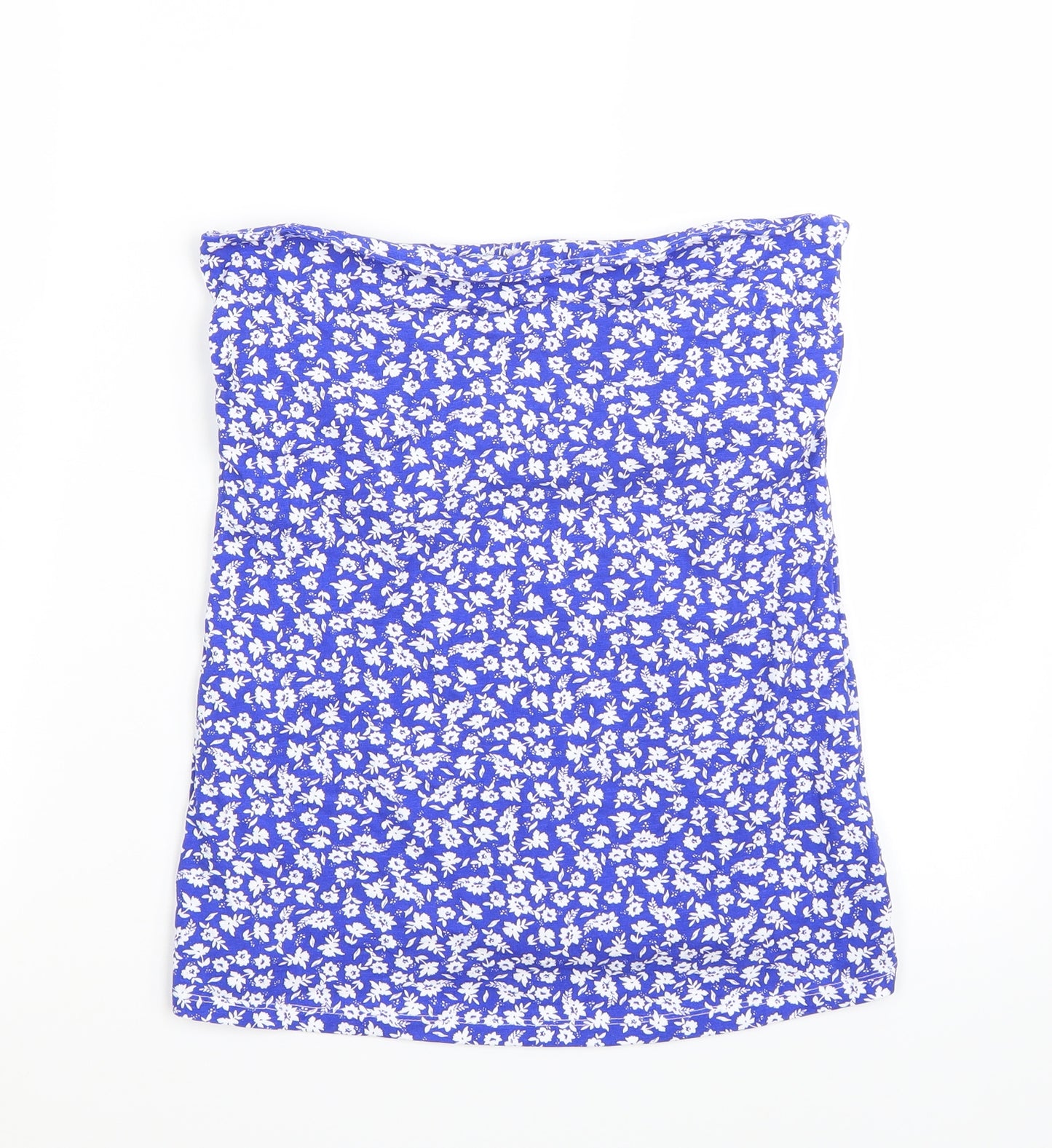 Matalan Womens Blue Floral  Basic T-Shirt Size 10