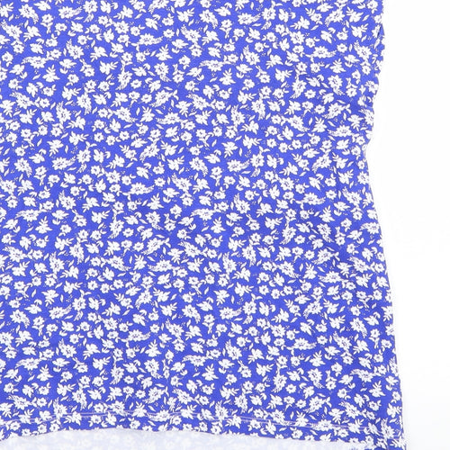 Matalan Womens Blue Floral  Basic T-Shirt Size 10