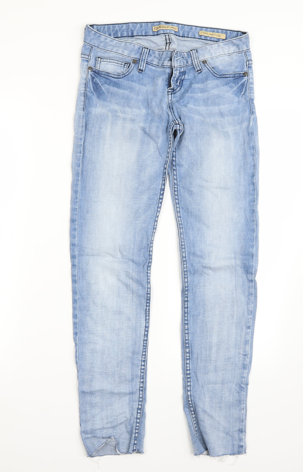 GUESS Womens Blue   Cropped Trousers Size 25 L28 in