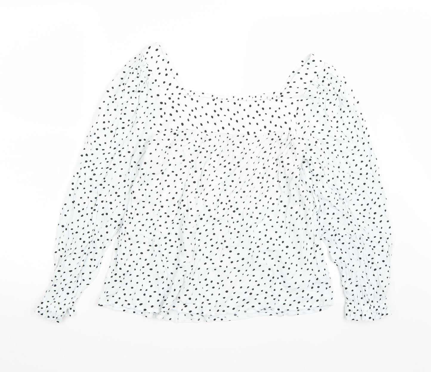 Papaya Womens White Polka Dot  Basic Blouse Size 12