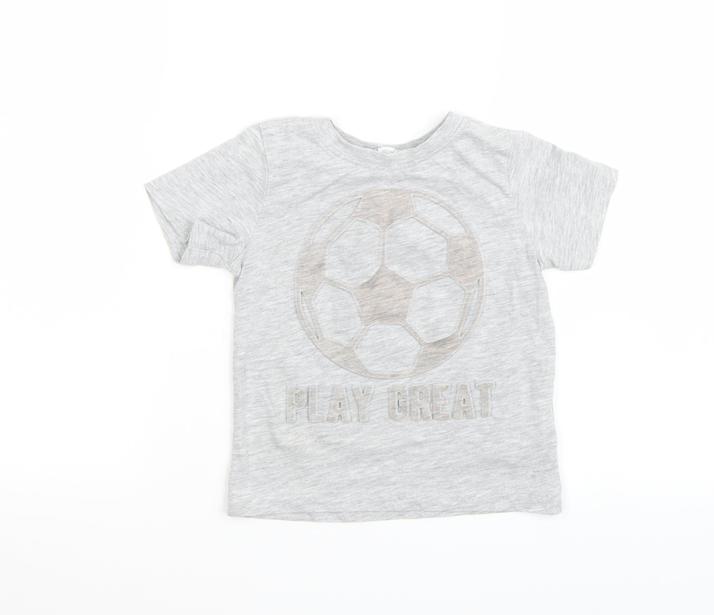 H&M Boys Grey Batik Rayon Basic T-Shirt Size 5 Years