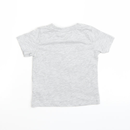 H&M Boys Grey Batik Rayon Basic T-Shirt Size 5 Years