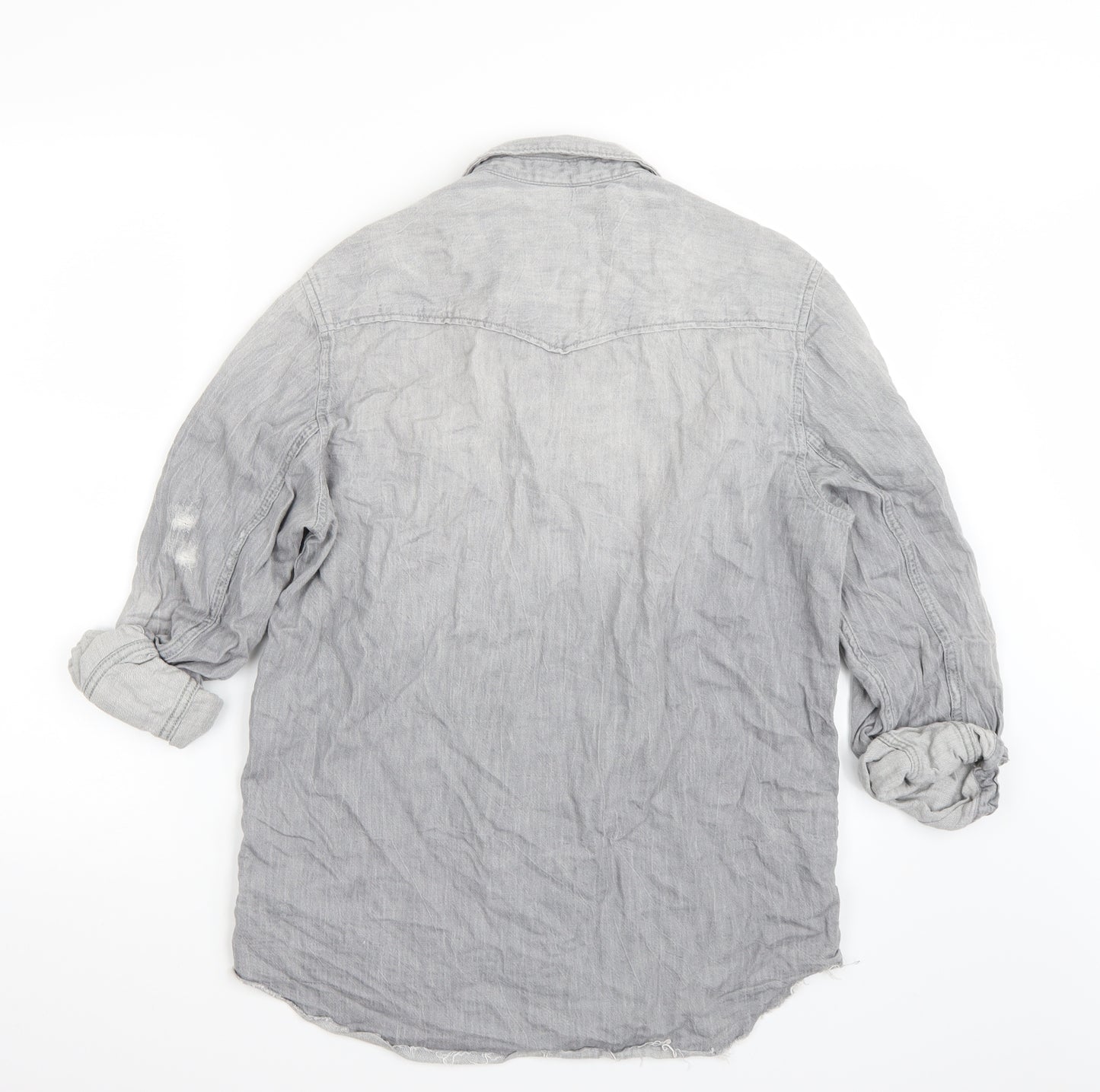 H&M Womens Grey   Basic Button-Up Size M
