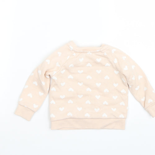 Primark Girls Pink Polka Dot  Pullover Jumper Size 6-9 Months