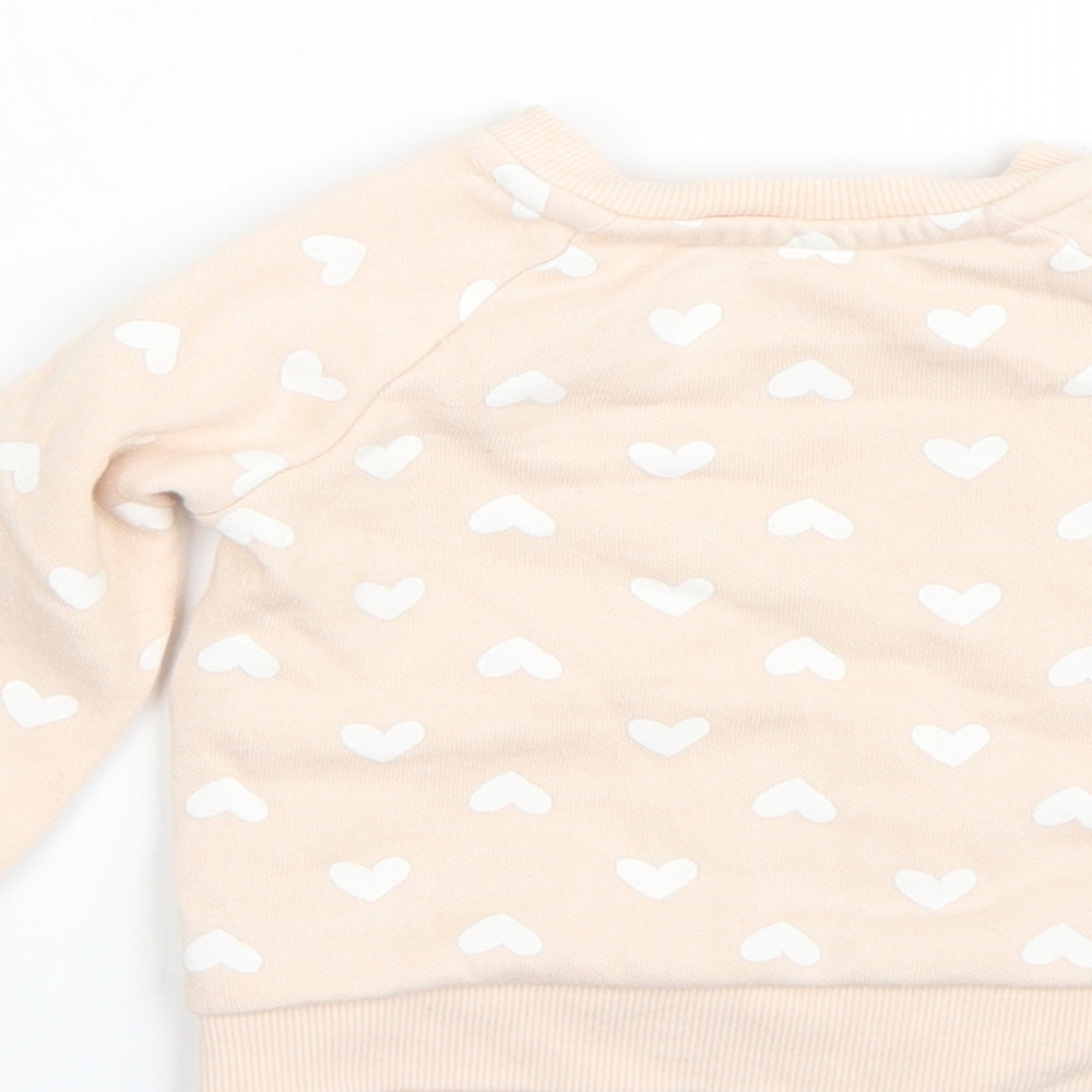 Primark Girls Pink Polka Dot  Pullover Jumper Size 6-9 Months