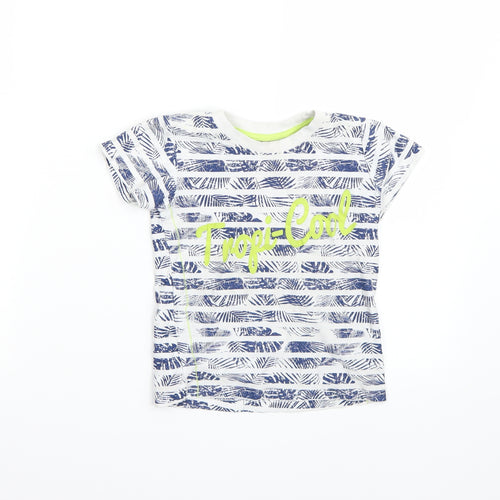 Matalan Boys White Striped  Basic T-Shirt Size 2-3 Years