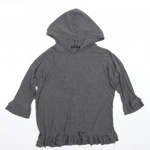 Boohoo Womens Grey   Pullover Hoodie Size S
