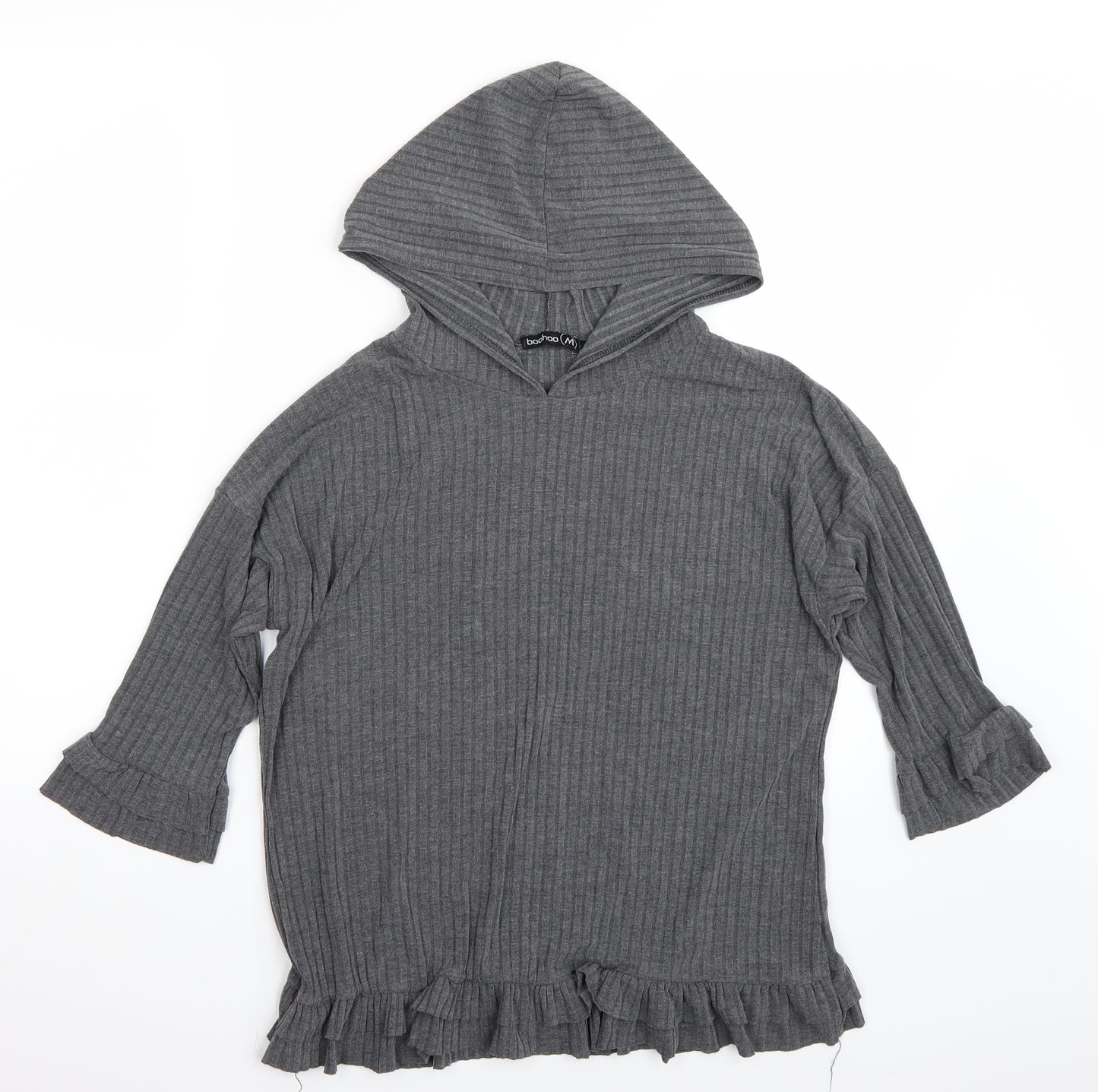 Boohoo Womens Grey   Pullover Hoodie Size S