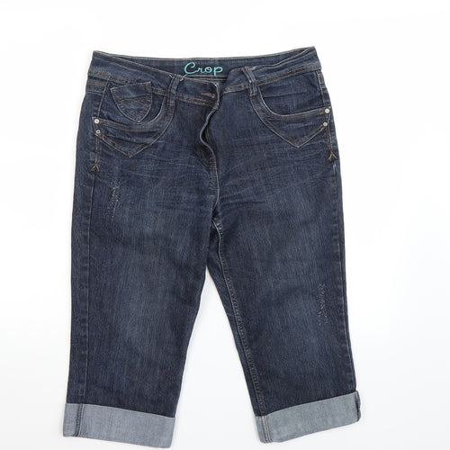 Marks and Spencer Womens Blue   Cropped Jeans Size 12