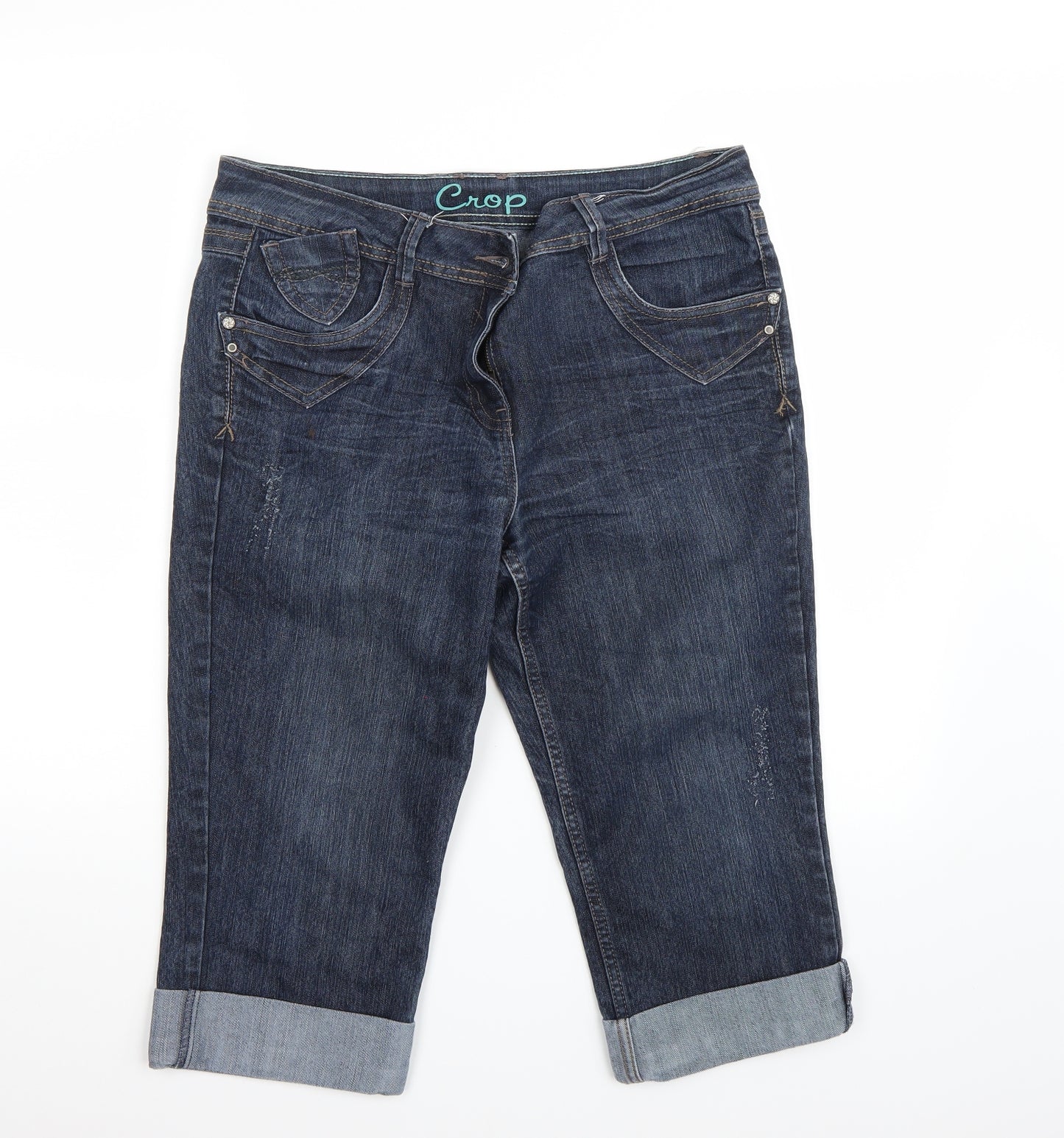 Marks and Spencer Womens Blue   Cropped Jeans Size 12