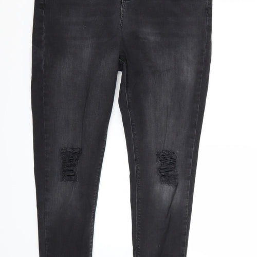 George Womens Black   Cropped Jeans Size 14 L26 in