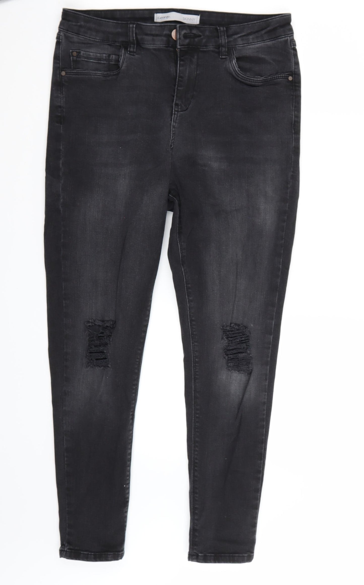 George Womens Black   Cropped Jeans Size 14 L26 in
