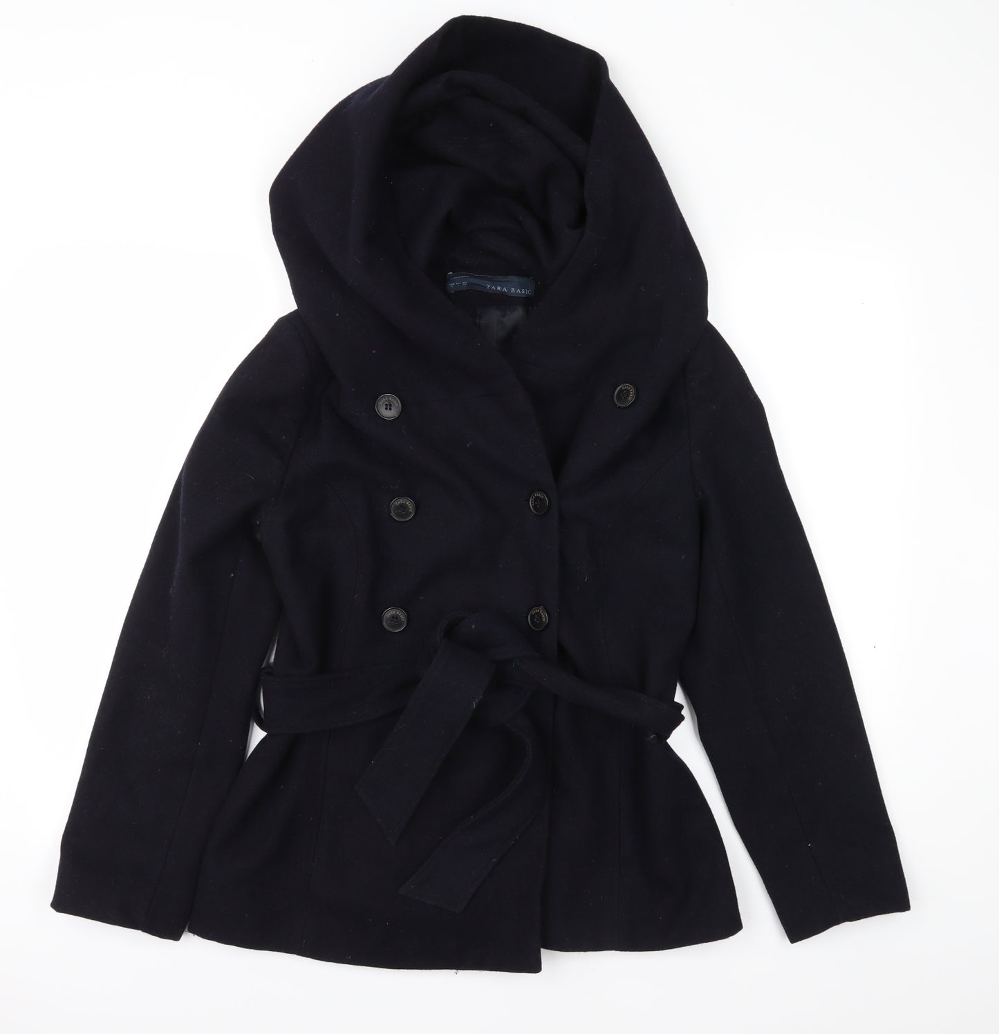 Zara Womens Blue   Overcoat Coat Size L